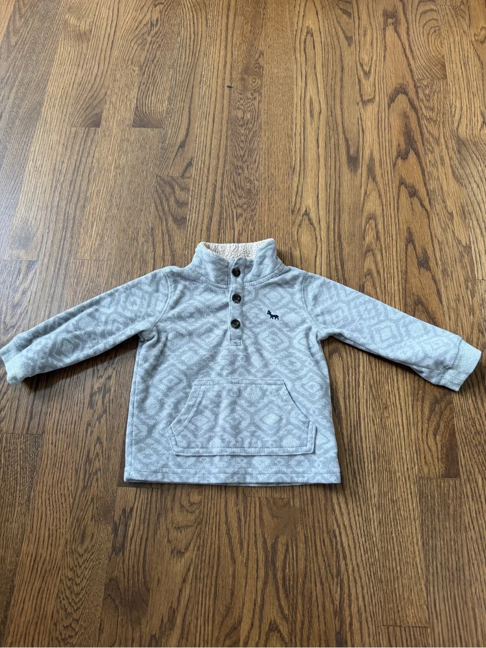 Carter's Light Gray Patterned Fleece Pullover, size 18M